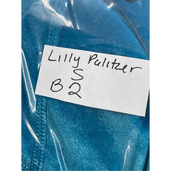 Lilly Pulitzer Legging Women‎ Small Blue Velour Weekender High Rise Pockets New - Picture 13 of 13